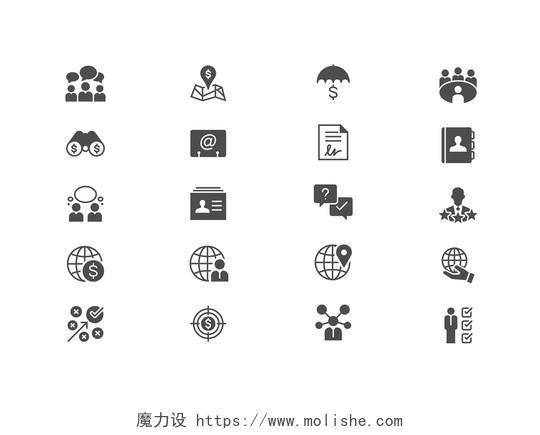 UI设计icon图标金融团队图标素材